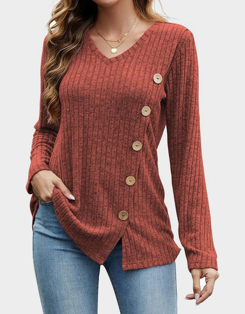 Load image into Gallery viewer, V-Neck Long Sleeve T-Shirt

