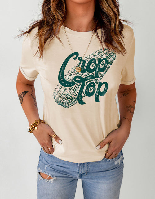 Load image into Gallery viewer, Corn Letter Graphic Cuffed Tee
