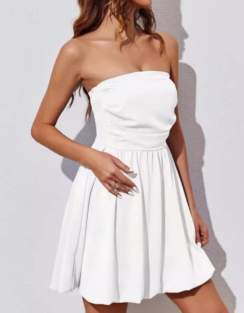 Load image into Gallery viewer, Ruched Tube Mini Dress
