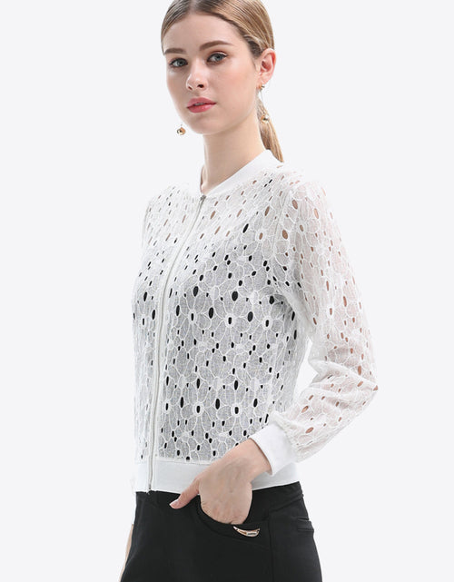 Load image into Gallery viewer, Openwork Zip Up Jacket
