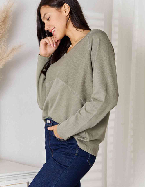 Load image into Gallery viewer, Culture Code  Full Size V-Neck Long Sleeve T-Shirt

