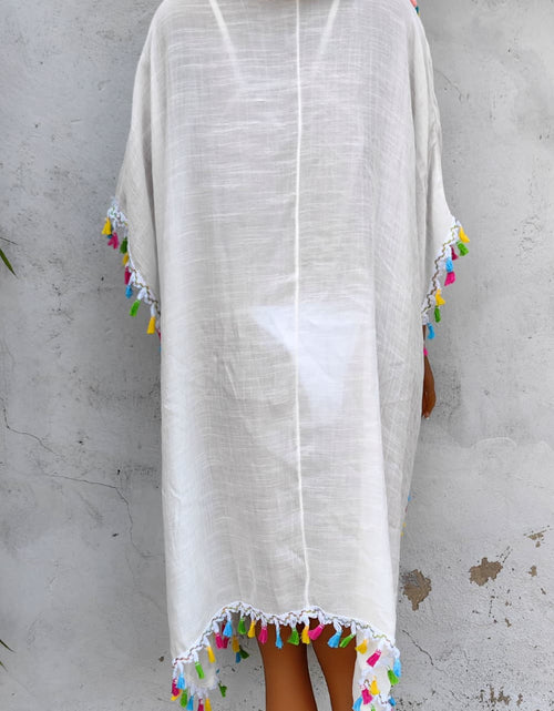 Load image into Gallery viewer, Tassel Detail Embroidery Dress
