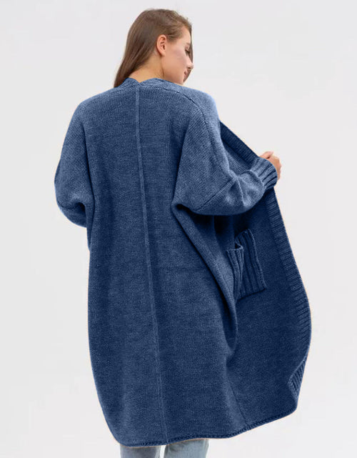 Load image into Gallery viewer, Pocketed Open Front Long Sleeve Longline Cardigan
