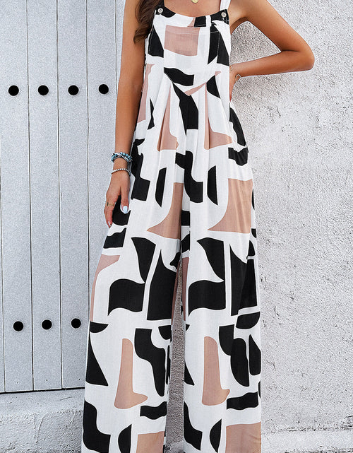 Load image into Gallery viewer, Devine Printed Wide Strap Jumpsuit with Pockets
