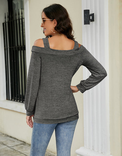 Load image into Gallery viewer, Cold Shoulder Cutout Square Neck Blouse
