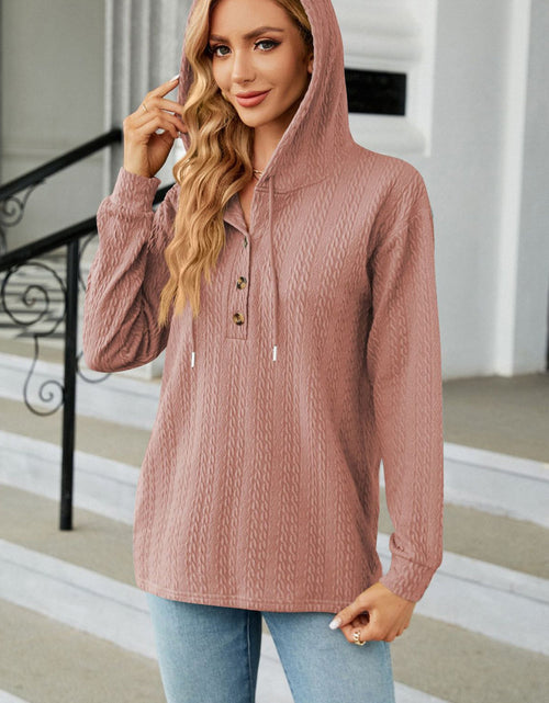 Load image into Gallery viewer, Cable-Knit Long Sleeve Hoodie
