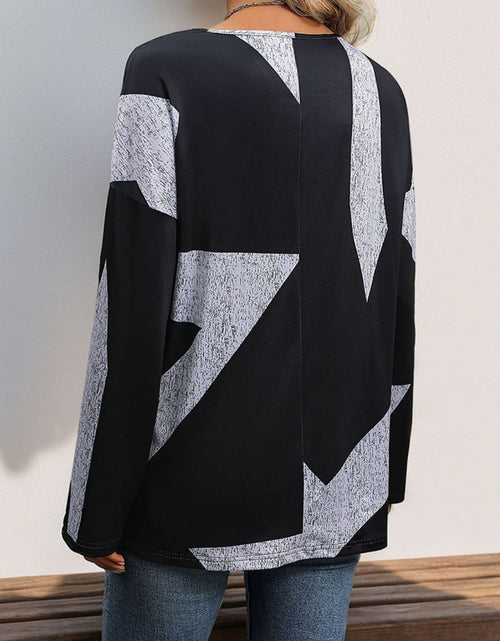 Load image into Gallery viewer, Perfee Color Block V-Neck Long Sleeve T-Shirt
