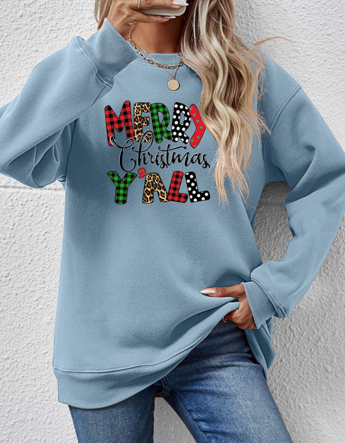Load image into Gallery viewer, Letter Graphic Round Neck Long Sleeve Sweatshirt
