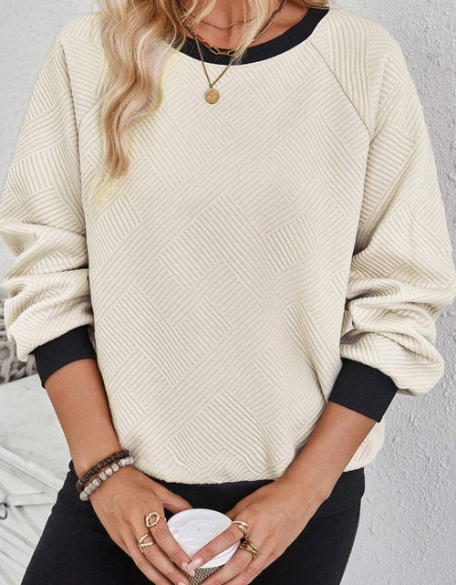 Load image into Gallery viewer, Texture Contrast Long Sleeve Sweatshirt
