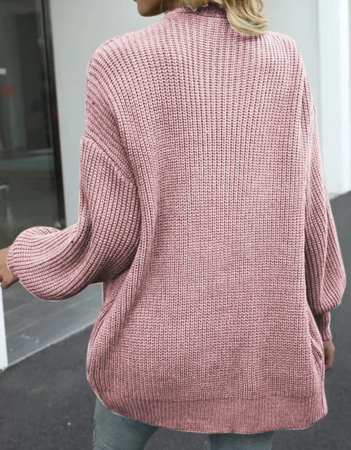 Load image into Gallery viewer, Drop Shoulder Balloon Sleeve Cardigan

