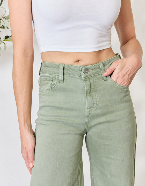 Load image into Gallery viewer, RISEN Full Size Raw Hem Wide-Leg Jeans
