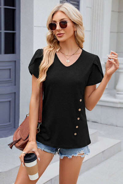 Load image into Gallery viewer, V-Neck Short Sleeve T-Shirt

