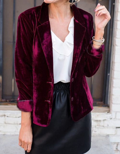 Load image into Gallery viewer, Button Up Lapel Collar Blazer

