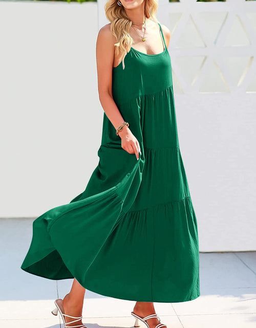 Load image into Gallery viewer, Full Size Ruched Tiered Spaghetti Strap Dress
