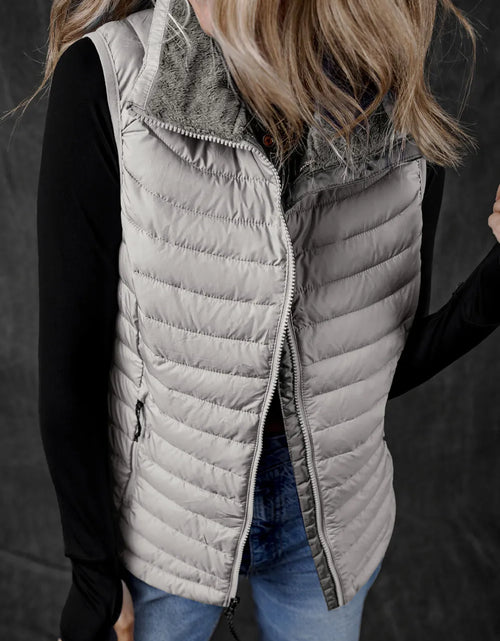 Load image into Gallery viewer, Pocketed Zip Up Vest Coat
