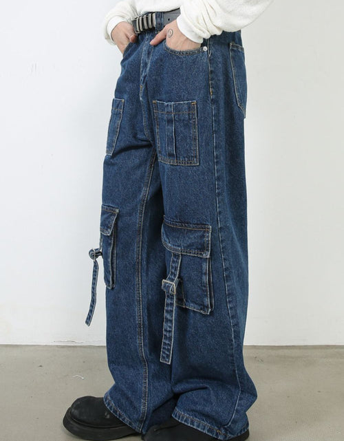 Load image into Gallery viewer, Men's Mid Rise Jeans with Cargo Pockets
