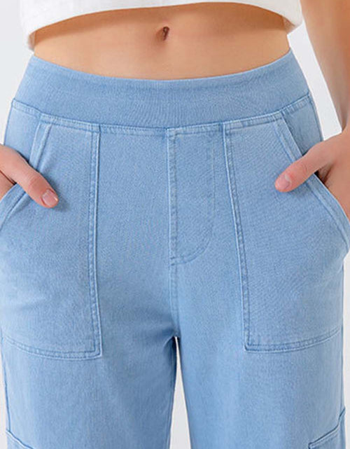 Load image into Gallery viewer, Buttoned Pocketed Long Jeans
