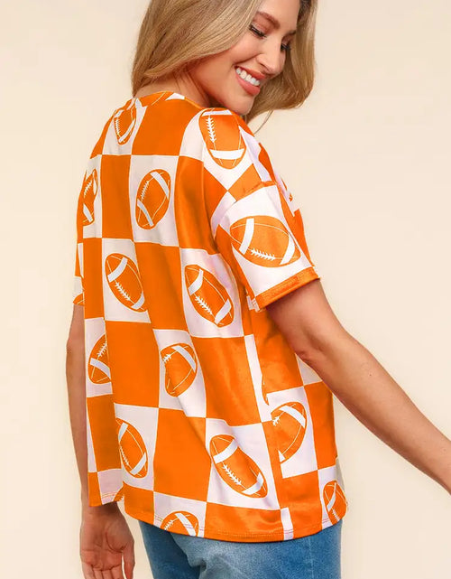 Load image into Gallery viewer, Haptics Football Checkered Print Short Sleeve T-Shirt
