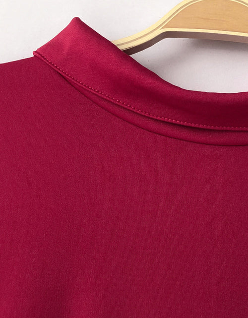 Load image into Gallery viewer, Mock Neck Tie-Waist Half Sleeve Jumpsuit
