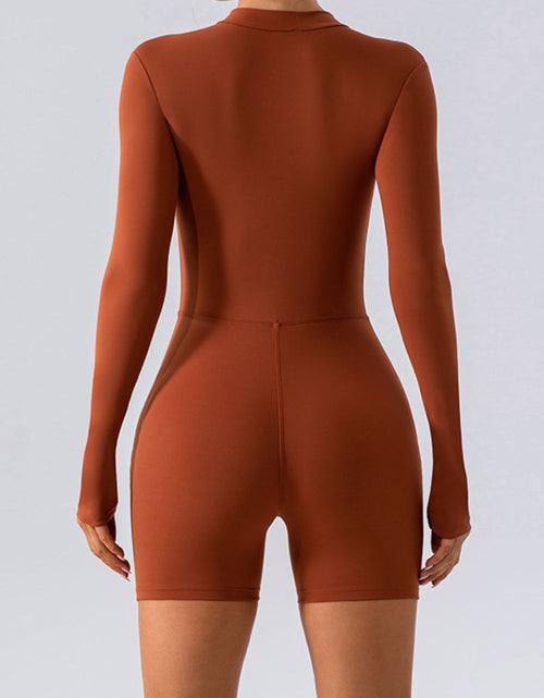 Load image into Gallery viewer, Half Zip Long Sleeve Active Romper
