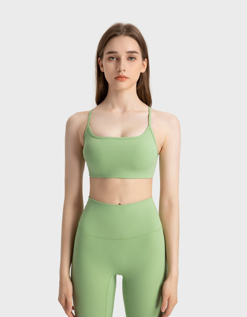 Load image into Gallery viewer, Millennia Crisscross Back Scoop Neck Active Cami with Detachable Chest Pads
