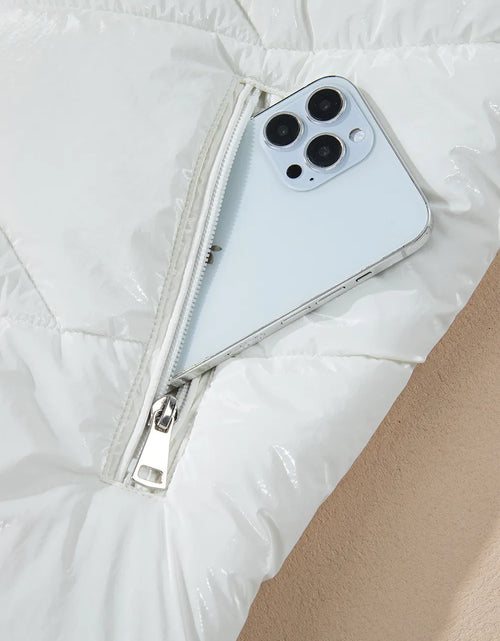 Load image into Gallery viewer, Drawstring Zip Up Long Sleeve Hooded Winter Coat
