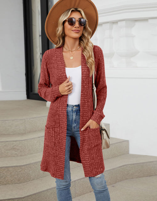 Load image into Gallery viewer, Open Front Long Sleeve Cardigan
