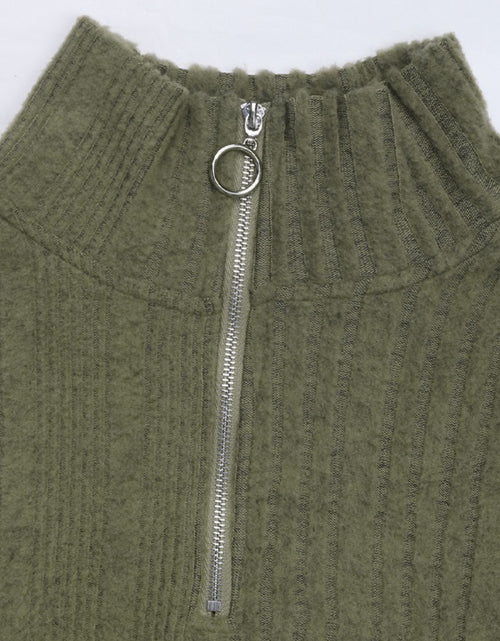 Load image into Gallery viewer, Perfee Tied Quarter Zip Long Sleeve Dress
