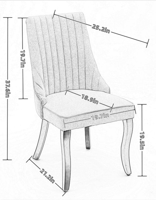 Load image into Gallery viewer, Set of 2 Rayon Cloth Flocking Linen Dining Chairs by Blak Hom
