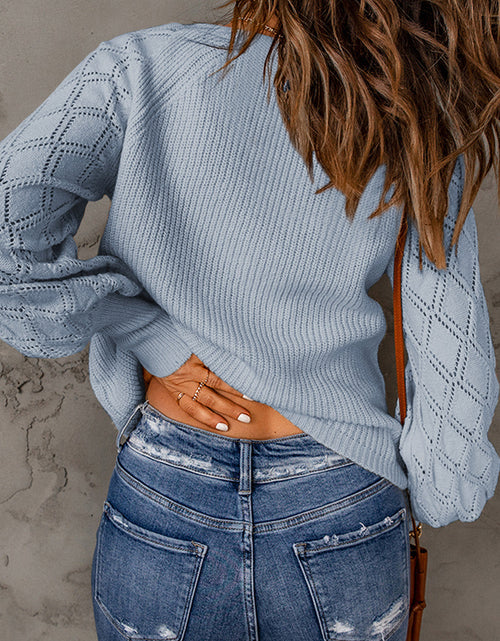 Load image into Gallery viewer, Openwork V-Neck Button Up Cardigan
