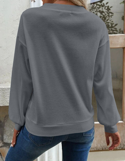 Load image into Gallery viewer, V-Neck Dropped Shoulder Blouse
