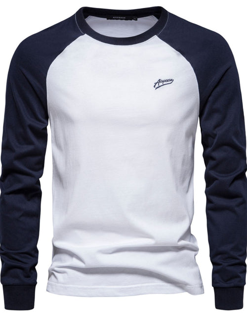 Load image into Gallery viewer, Men's Contrast Round Neck Raglan Sleeve T-Shirt
