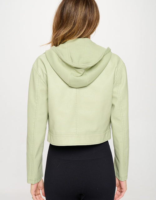 Load image into Gallery viewer, Coalition LA Snap Down Cropped Hooded Jacket
