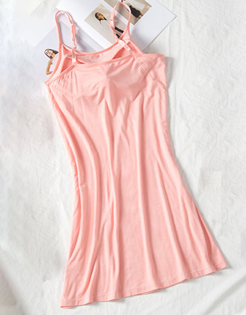 Load image into Gallery viewer, Round Neck Spaghetti Strap Cami Dress with Bra

