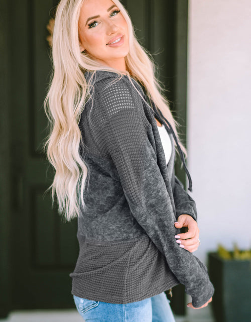 Load image into Gallery viewer, Zip-Up Drawstring Hooded Jacket
