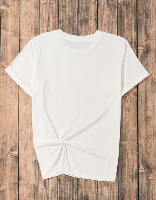Load image into Gallery viewer, Letter Graphic Round Neck Short Sleeve T-Shirt
