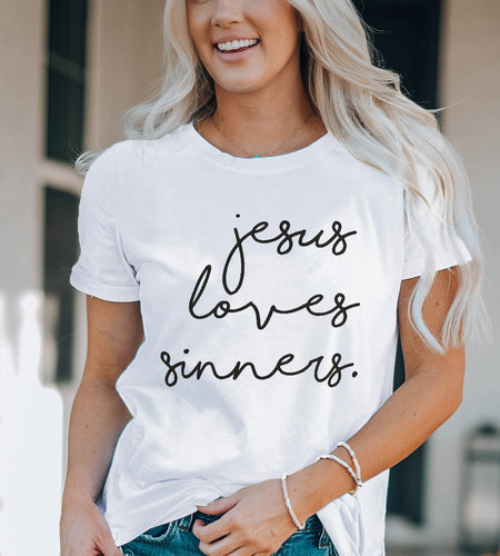 Letter Graphic Round Neck Short Sleeve T-Shirt