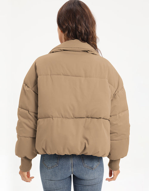 Load image into Gallery viewer, Zip Up Turtleneck Long Sleeve Puffer Jacket
