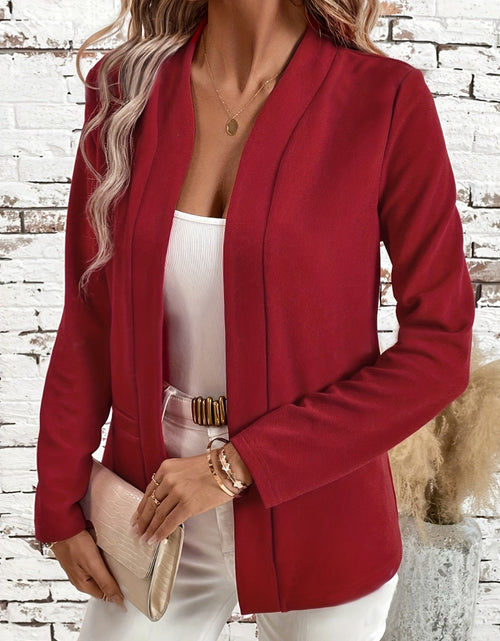 Load image into Gallery viewer, Solid Color Open Front Long Sleeve Cardigan
