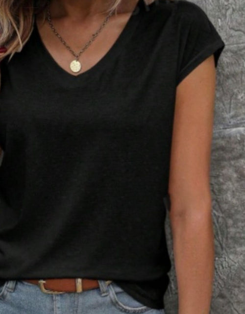 Load image into Gallery viewer, V-Neck Short Sleeve T-Shirt
