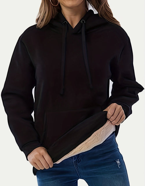 Load image into Gallery viewer, Drawstring Long Sleeve Hoodie with Kangaroo Pocket
