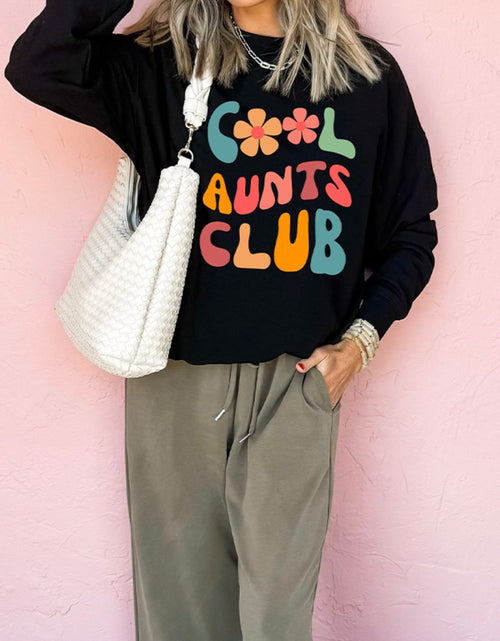 Load image into Gallery viewer, Letter Graphic Round Neck Long Sleeve Sweatshirt
