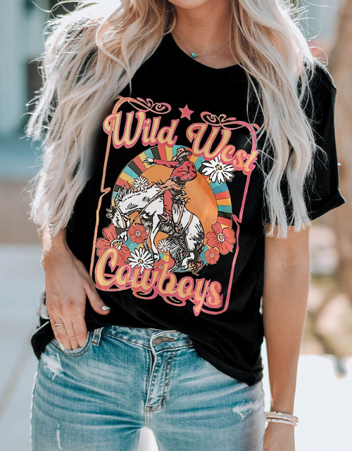 Load image into Gallery viewer, WILD WEST COWBOYS Graphic Tee Shirt
