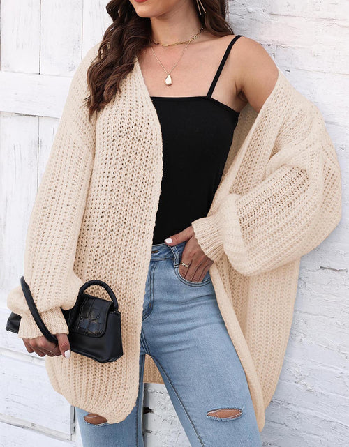Load image into Gallery viewer, Open Front Dropped Shoulder Longline Cardigan
