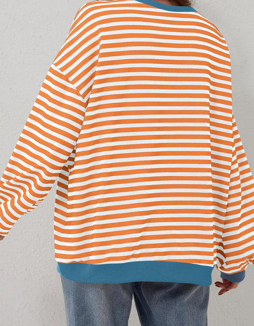 Load image into Gallery viewer, Lovelet Contrast Striped Long Sleeve Sweatshirt
