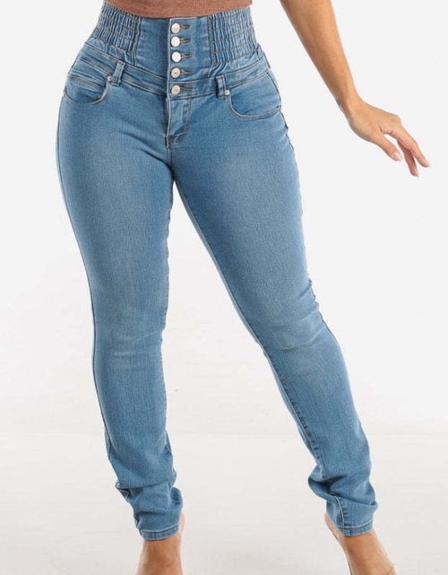 Load image into Gallery viewer, High Waist Buttoned Skinny Hip Lifting Jeans

