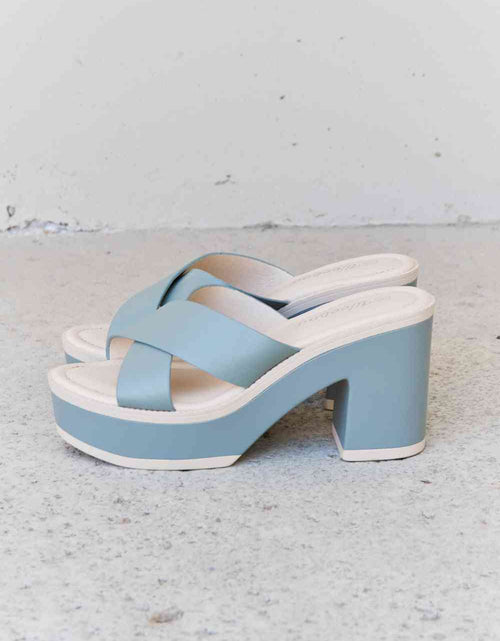 Load image into Gallery viewer, Weeboo Cherish The Moments Contrast Platform Sandals in Misty Blue
