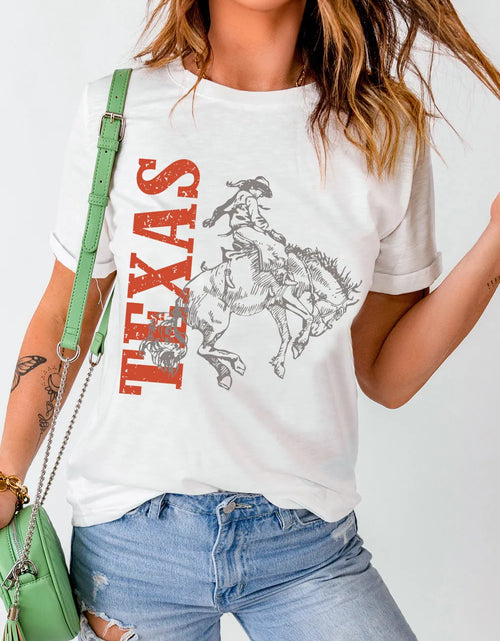 Load image into Gallery viewer, Graphic Round Neck Short Sleeve T-Shirt
