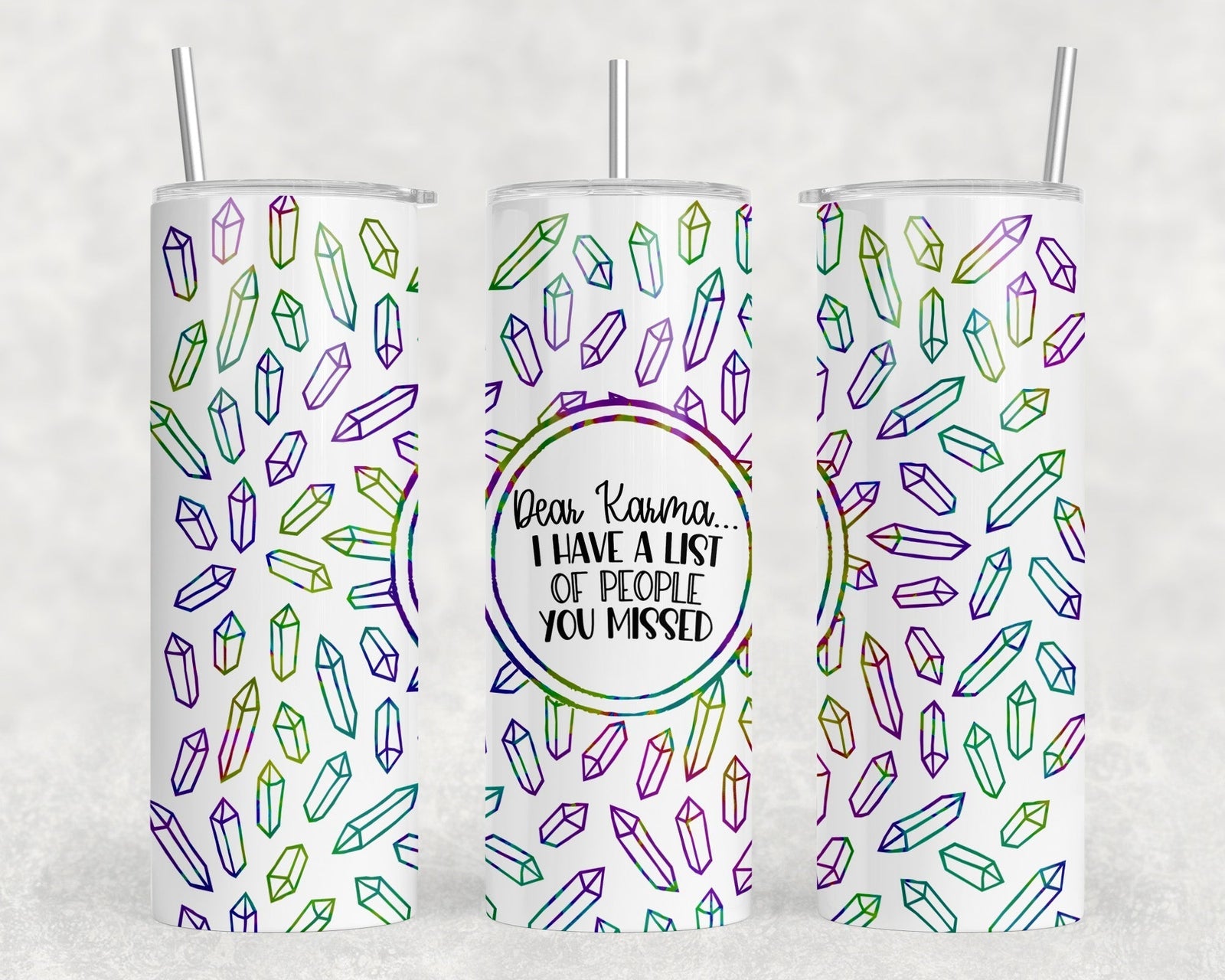 Dear Karma I Have A List Of People You Missed|Skinny Tumbler|Optional Bluetooth Speaker| Speaker Color Varies by Rowdy Ridge Co