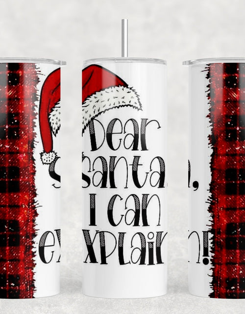 Load image into Gallery viewer, Dear Santa  - 20 oz Steel Skinny Tumbler - Optional Blue Tooth Speaker - Speaker Color will Vary by Rowdy Ridge Co
